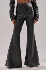 DONT CRY BABY GIRL FAUX LEATHER FLARE TROUSER