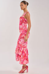 BODY LANGUAGE MESH MAXI DRESS IN PINK