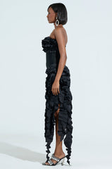 CITY LIGHTS RUFFLE MAXI DRESS