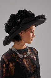 DARK ROSE FLORAL COWBOY HAT