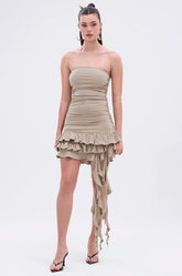 COME MY WAY RUFFLE MINI DRESS