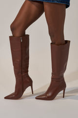 AZALEA WANG HAILEYANN BROWN STILETTO BOOT