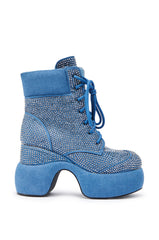 AZALEA WANG JULIEN BLUE DENIM NOVELTY BOOTIE