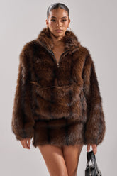 COZY VIBES QUARTER ZIP FUR SWEATSHIRT