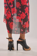 AZALEA WANG MAELIE BLACK AND CORK STILETTO SANDAL