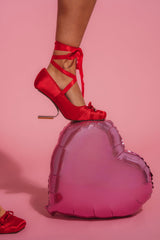 AZALEA WANG PAVARITI BALLET SWOOP HEEL IN RED