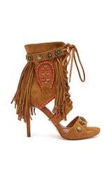 AZALEA WANG SALGADO FRINGE GLADIATOR STILETTO SANDAL