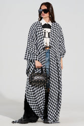 ELEVATED LIFE HOUNDSTOOTH PONCHO