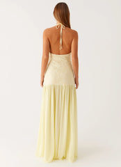 Janelle Beaded Maxi Dress - Yellow