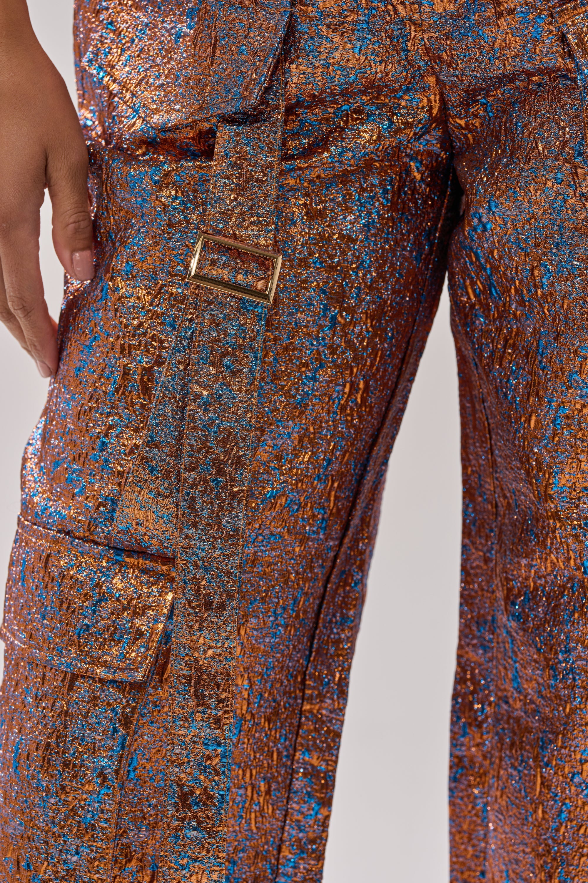 CHECK IT OUT BROCADE BRONZE TROUSER