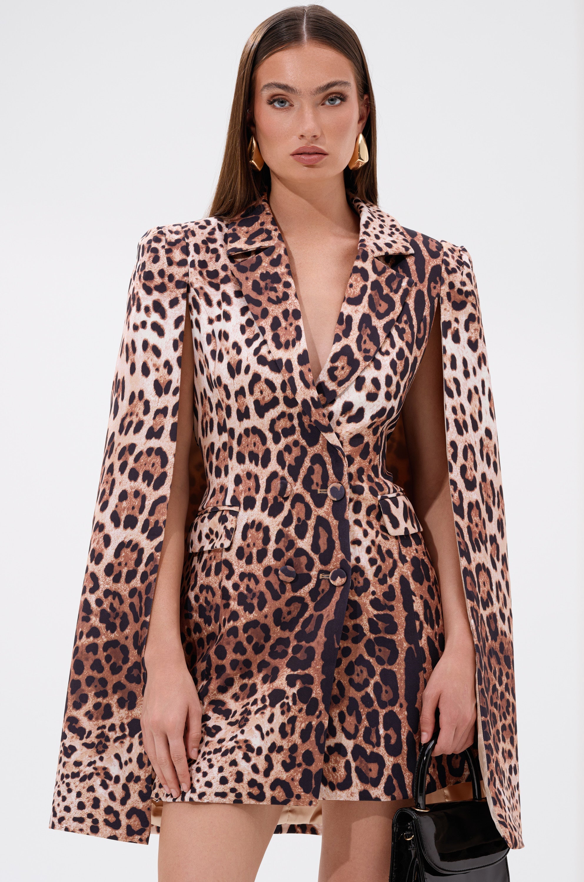 AMINAH LEOPARD PRINT BLAZER DRESS