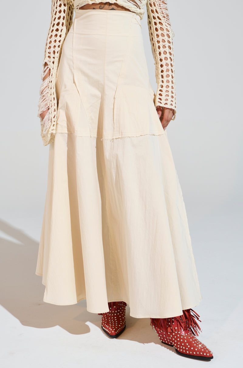 CLAIRE EXPOSED SEAMS MIDI SKIRT