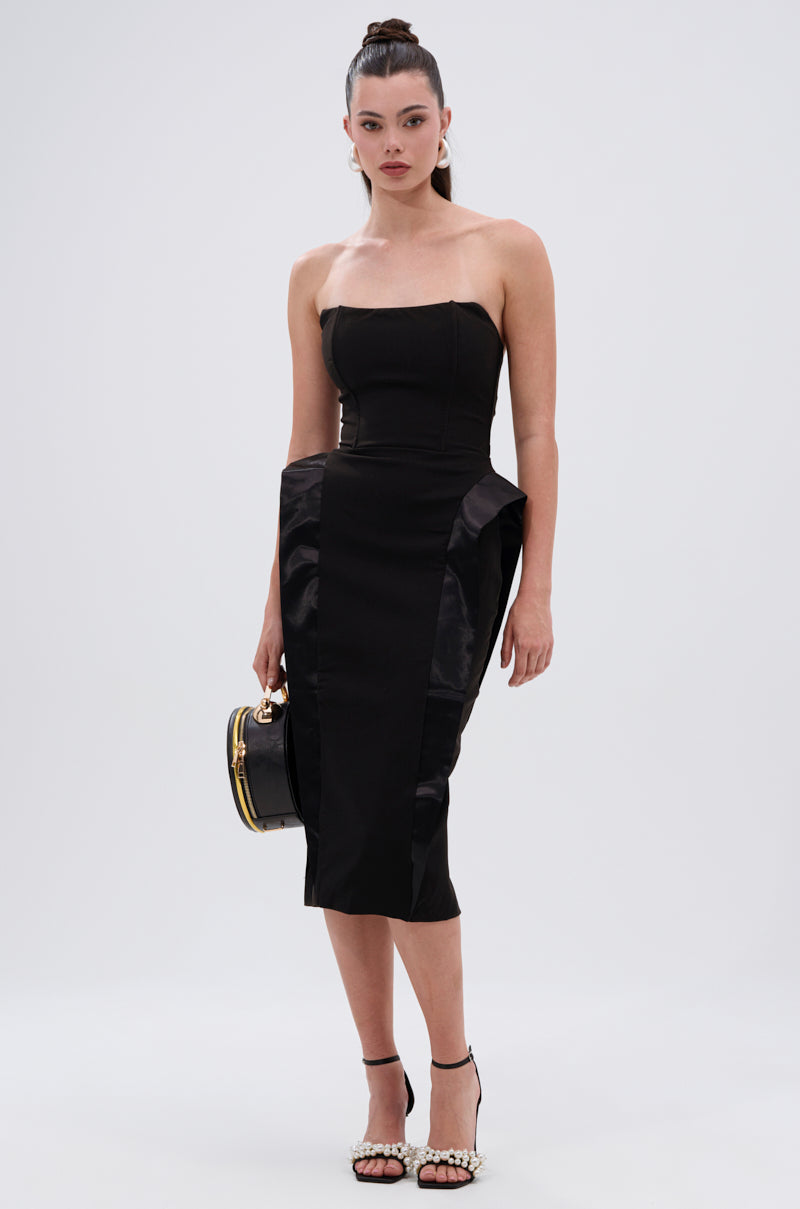 CHIC AND SOPHISTICATED STRUCTURED MIDI DRESS
