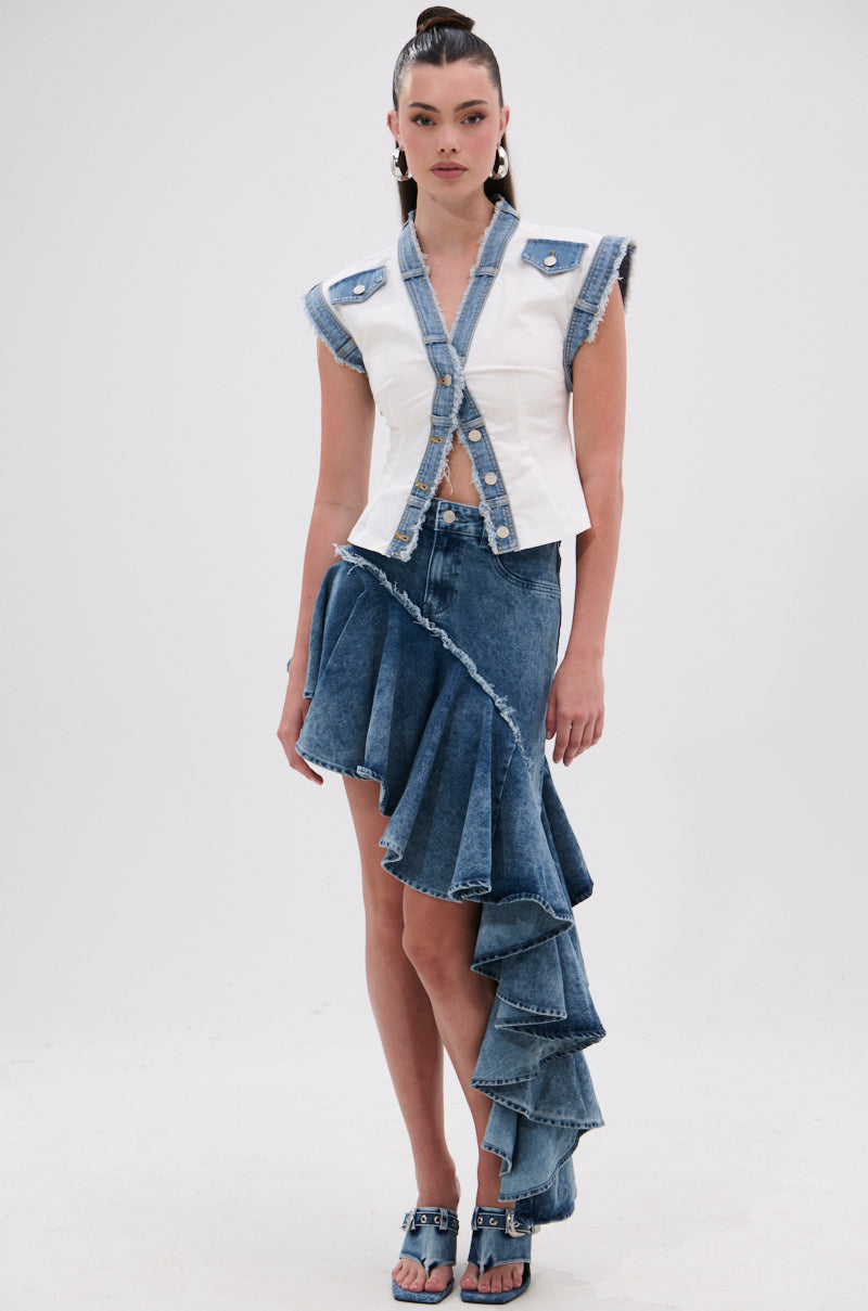 CRAZY FOR YOU DENIM SKIRT