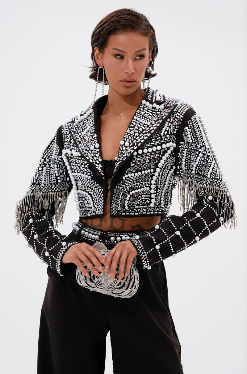 DIRTY MARTINI EMBELLISHED BLAZER