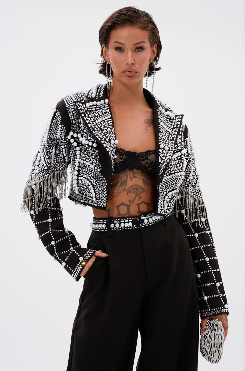DIRTY MARTINI EMBELLISHED BLAZER