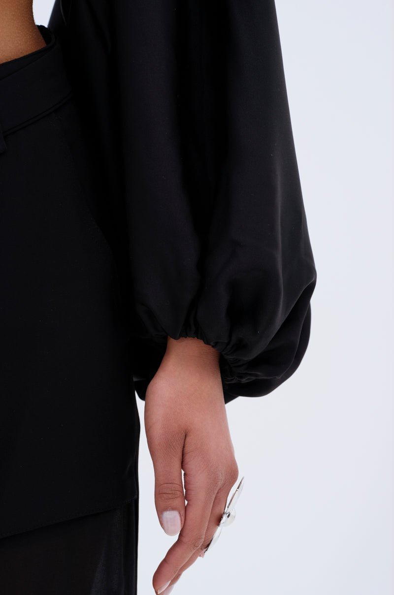 COVER UP CHIFFON SHRUG IN BLACK