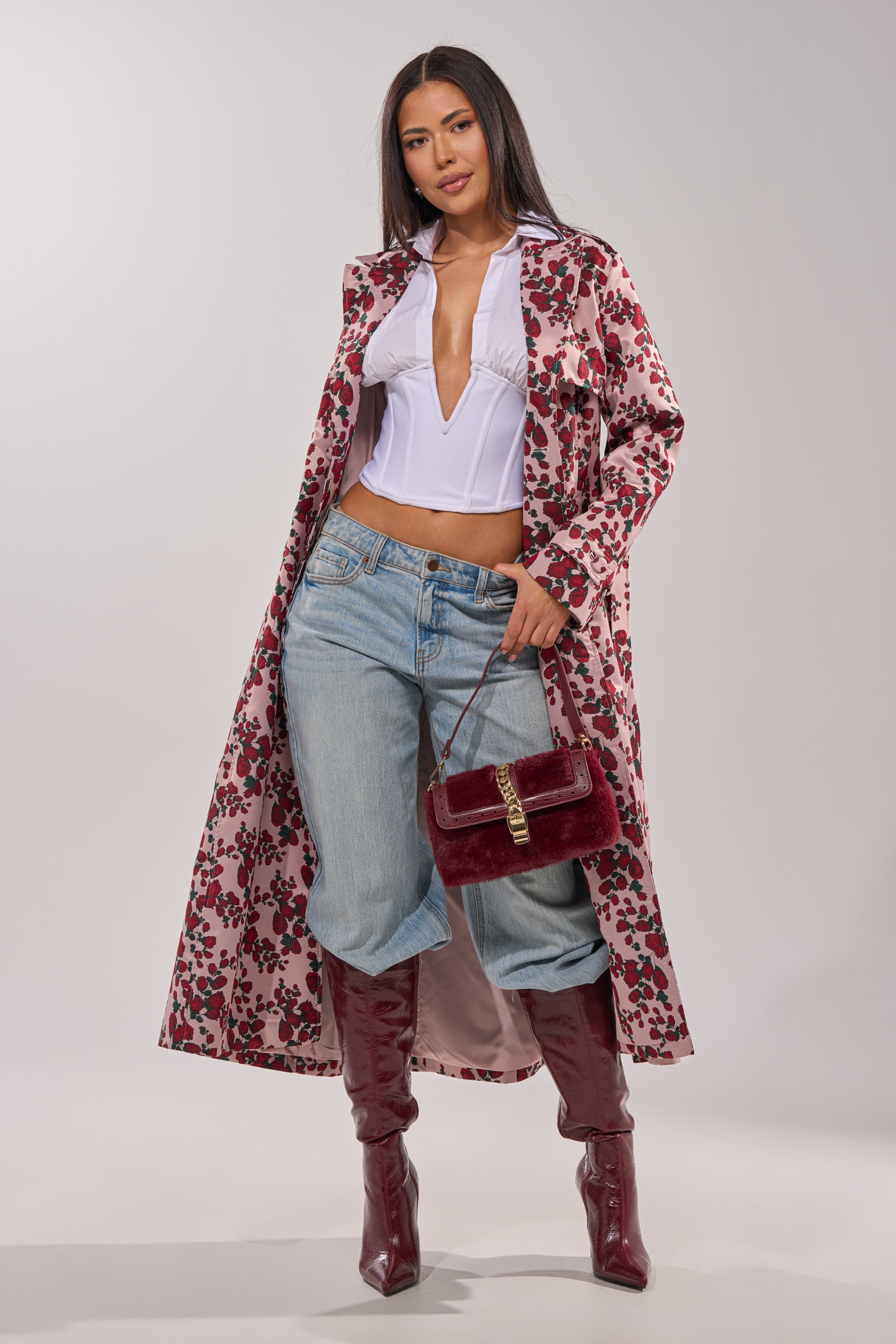 BUY ME ROSES JACQUARD TRENCH