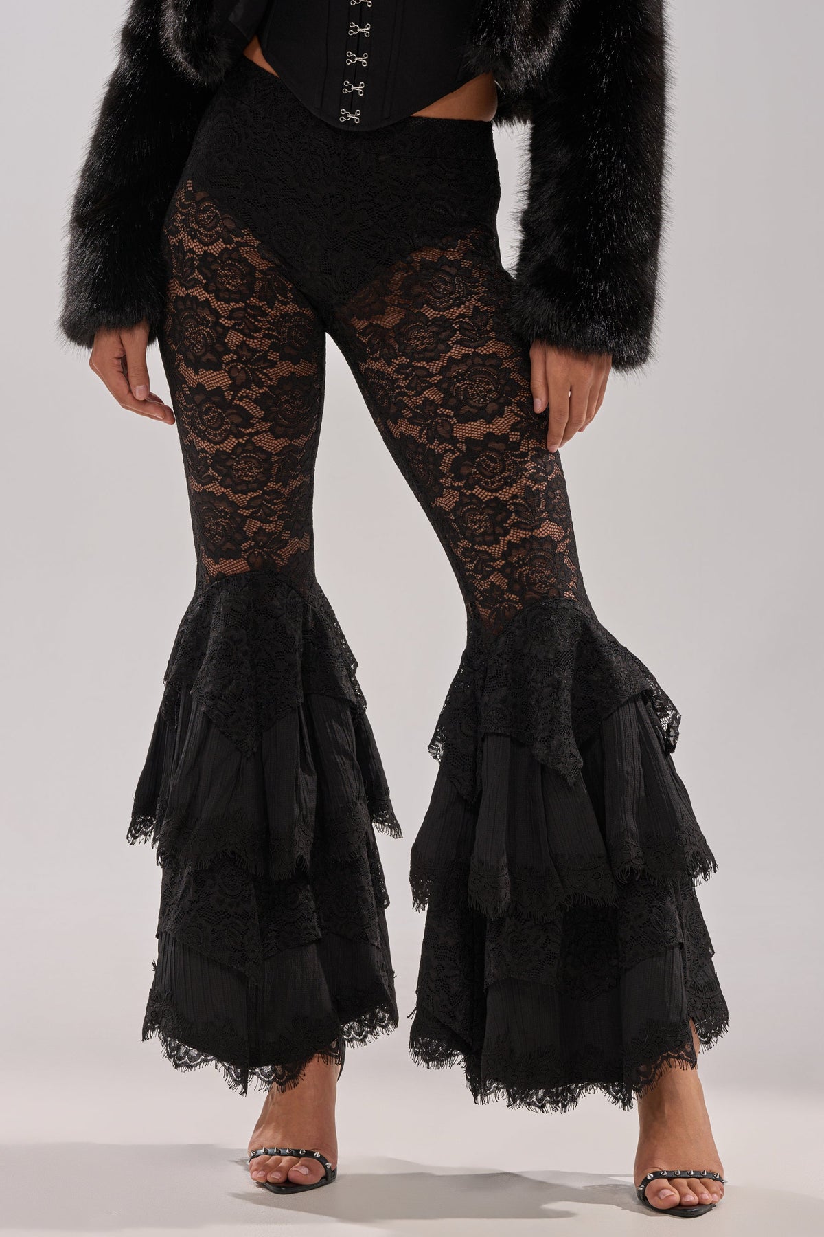 COACHELLA LACE RUFFLE PANTS