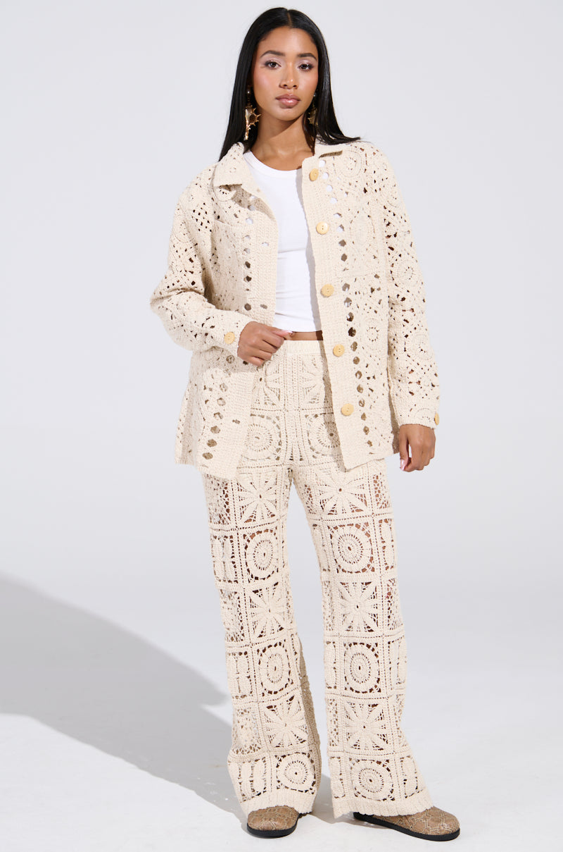 CROCHET KNIT BUTTON UP