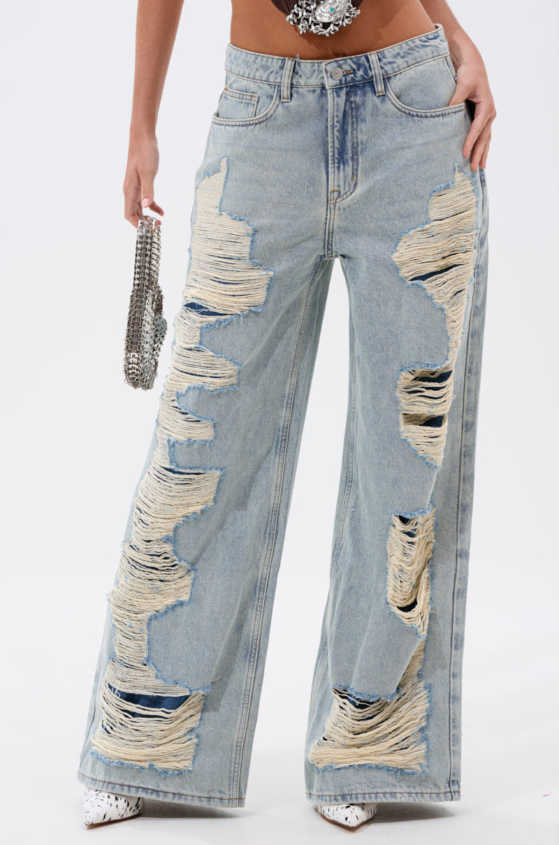 CHILL WITH ME DISTRESSED DENIM