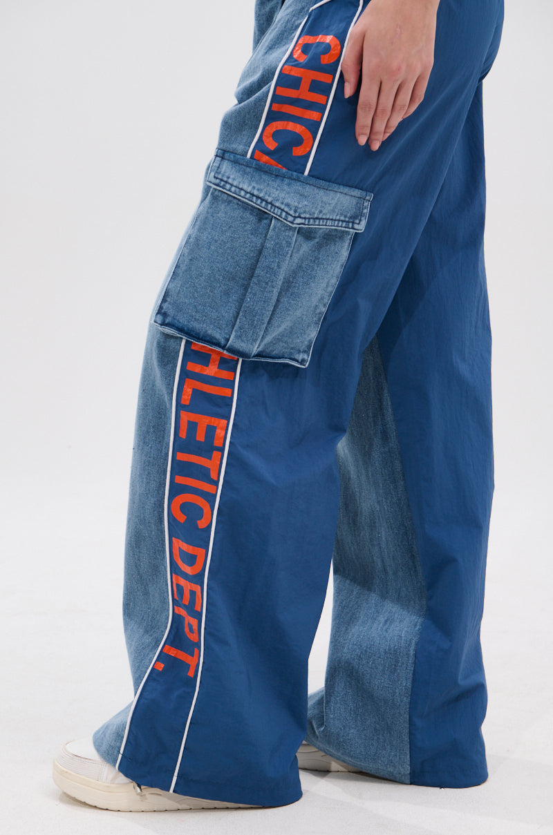 CHICAGO ATHLETICS DENIM TRACK PANTS