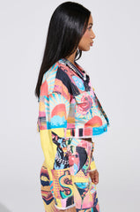 ELECTRIC PRINTED DENIM JACKET