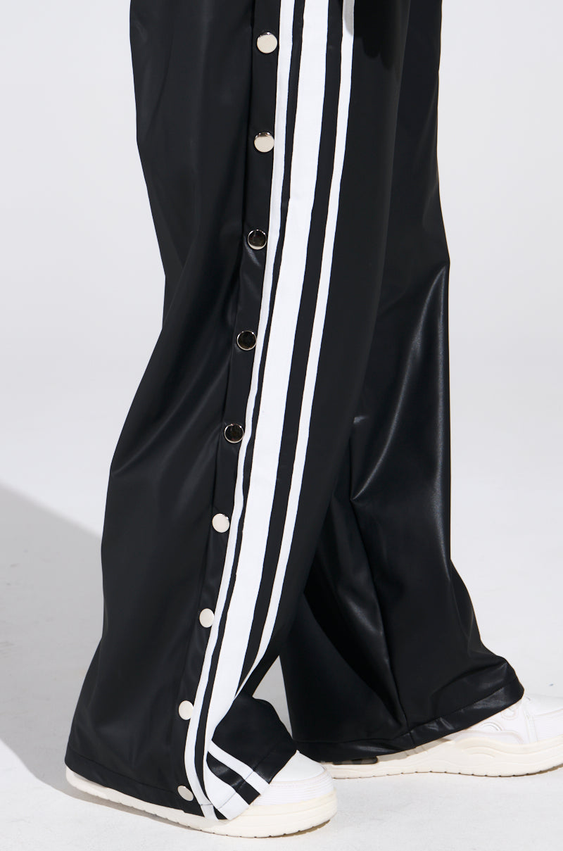 BELLERS PU TRACK PANT IN BLACK