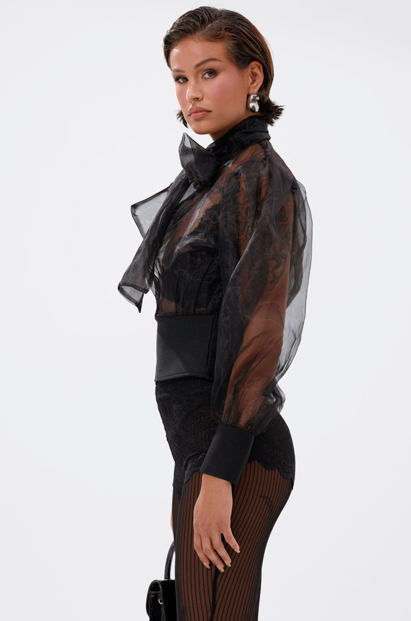 DANCE AND SHAKE BLOUSE WITH BOW IN BLACK