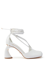 AZALEA WANG BUIKY WHITE OPEN TOE PUMP
