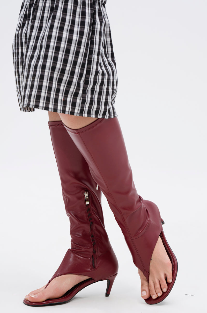 AZALEA WANG CECILE BURGUNDY SANDAL