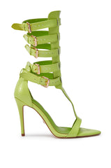 AZALEA WANG CHERELL LIME GLADIATOR SANDAL STILETTO