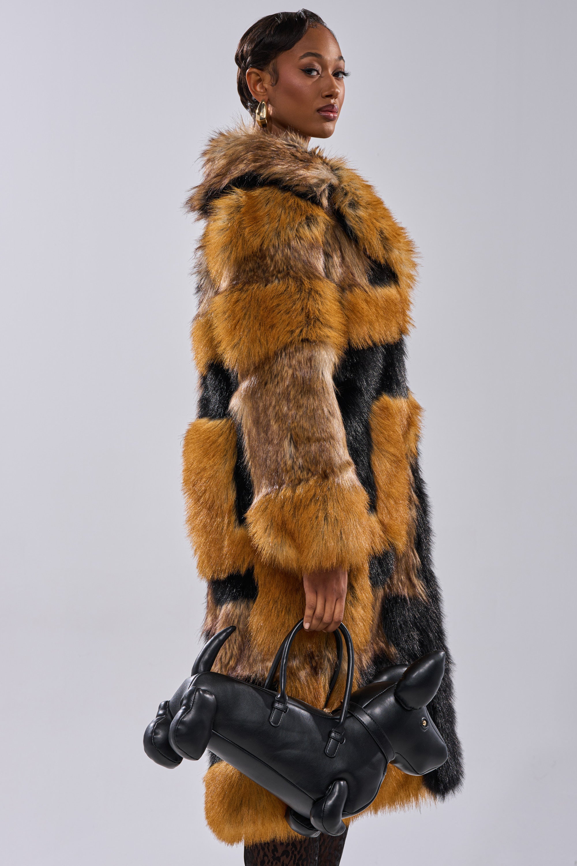 COSMO PATCHWORK FAUX FUR