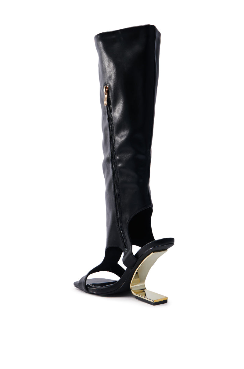 AZALEA WANG DANALA BLACK GLADIATOR WEDGE SANDAL