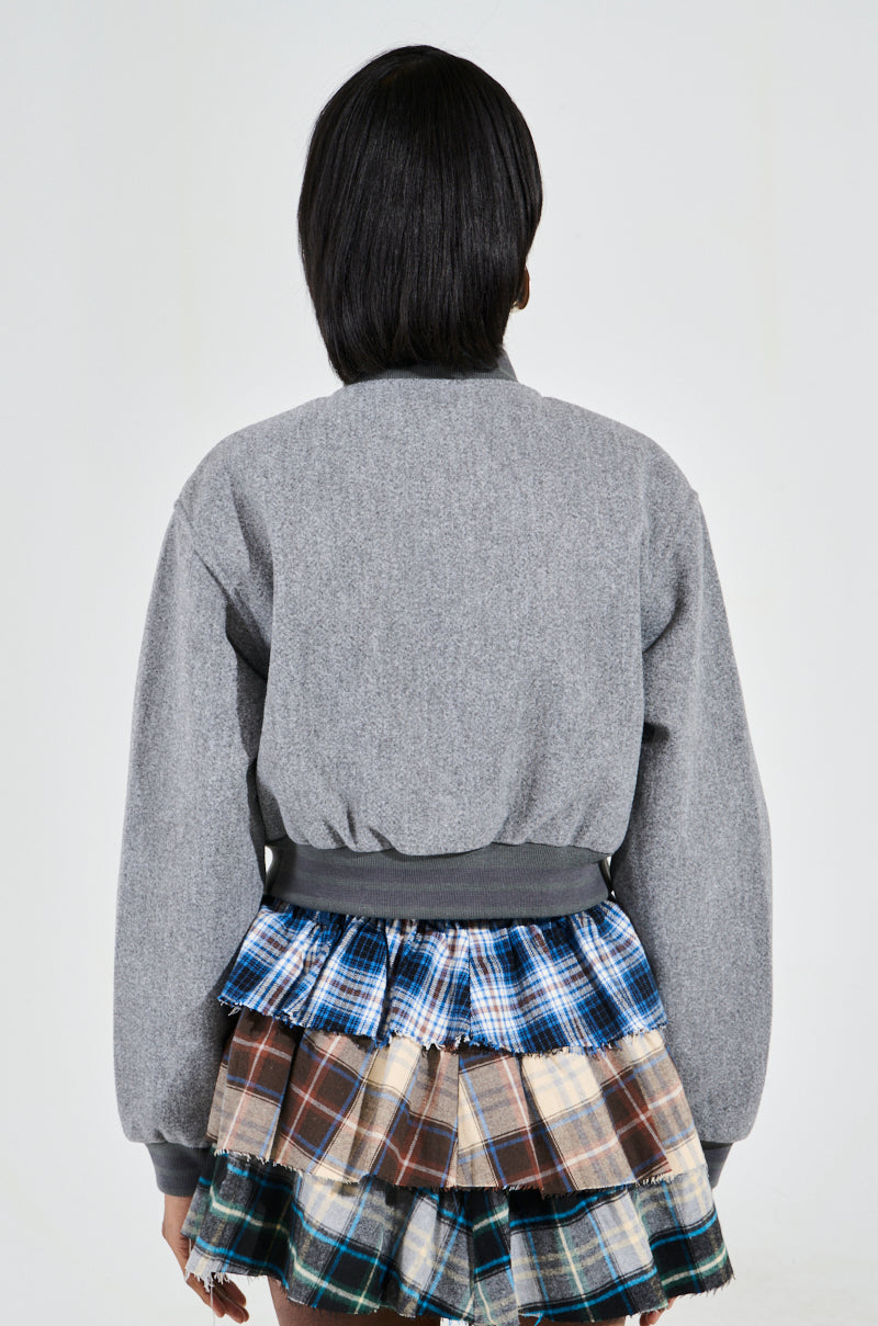 DAVIS EVERYDAY VARSITY BOMBER IN GREY