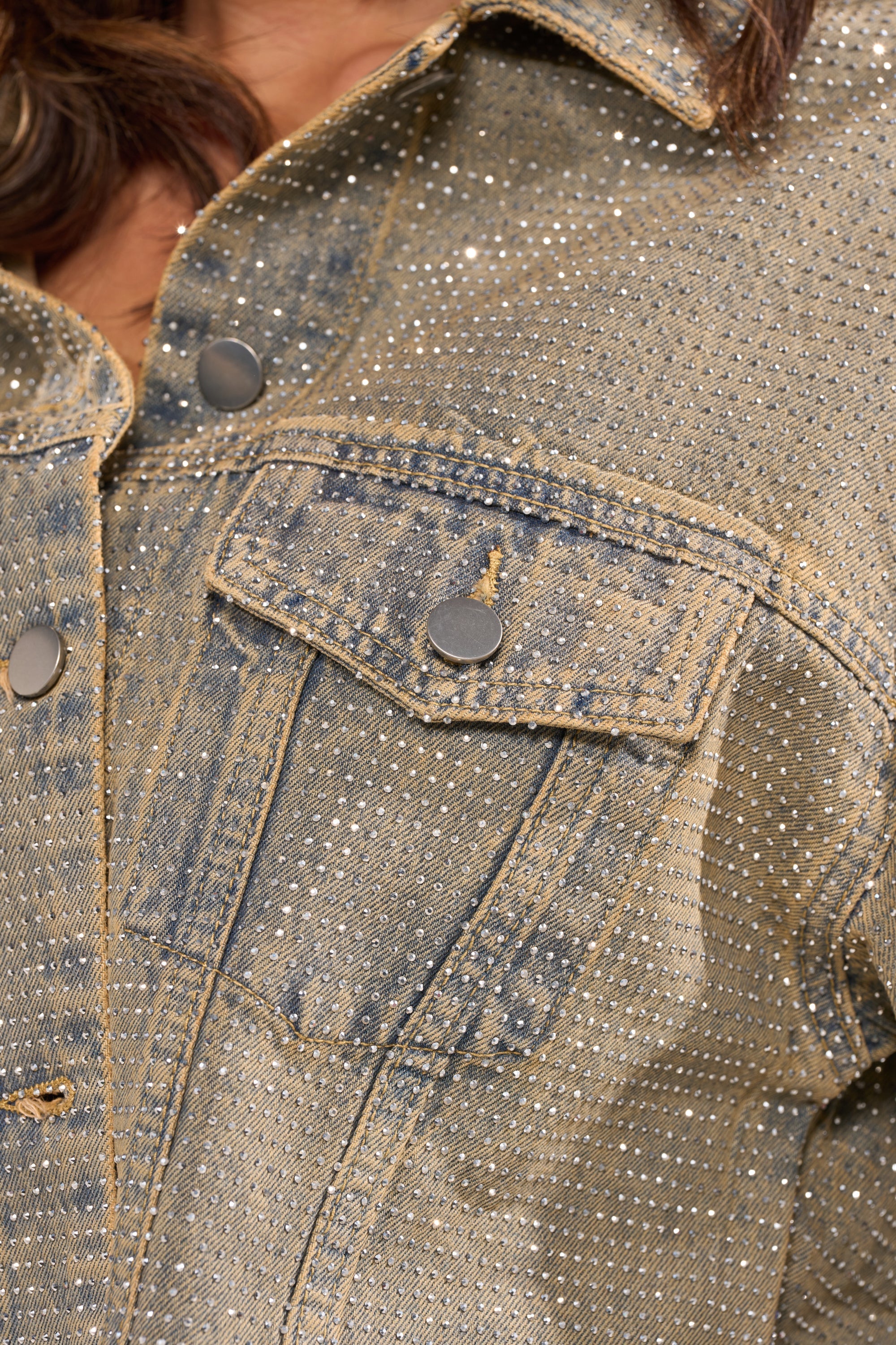 DEMI EMBELLISHED DENIM JACKET