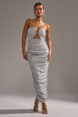 CANT GET ENOUGH SLINKY RUCHED MAXI DRESS