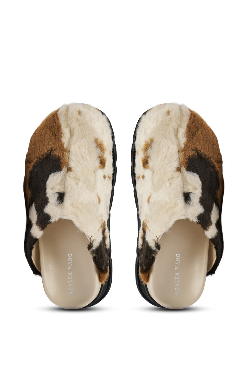 AZALEA WANG GOVINDA MULTI SLIP ON COW PRINT CLOG