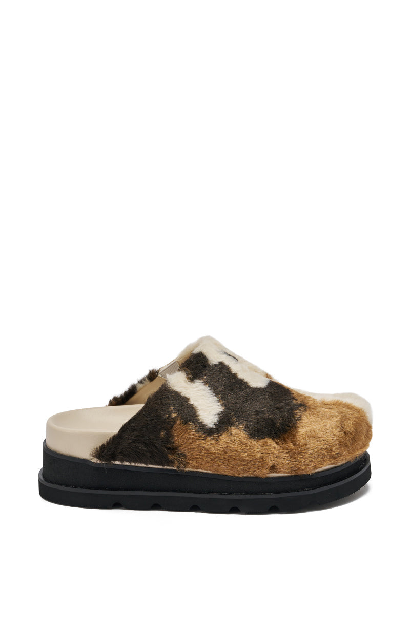 AZALEA WANG GOVINDA MULTI SLIP ON COW PRINT CLOG