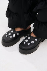 AZALEA WANG HAIN BLACK EMBELLISHED FLAT
