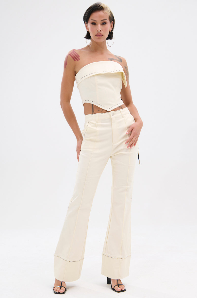 BREAK MY LOVE LINEN LACE UP PANT