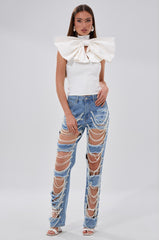 DISTRESSED LIFE DENIM PANT