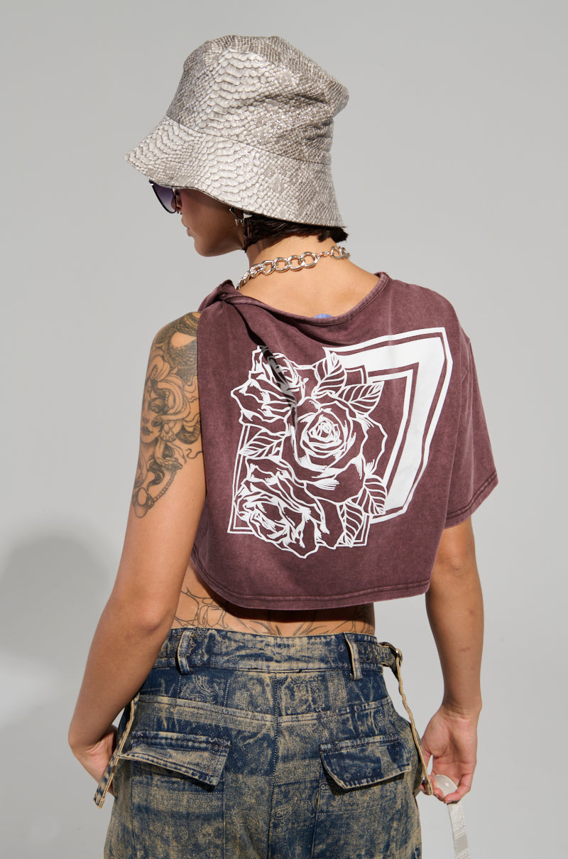 BLOCK HIS NUMBER CROPPED T-SHIRT