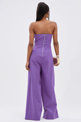 BIG BOSS ENERGY WIDE LEG JUMPSUIT IN PURPLE