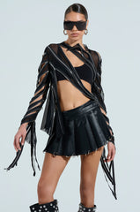 CROSS ZIP MESH TOP