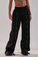 ALL LACED UP STRAIGHT-LEG SWEATPANTS