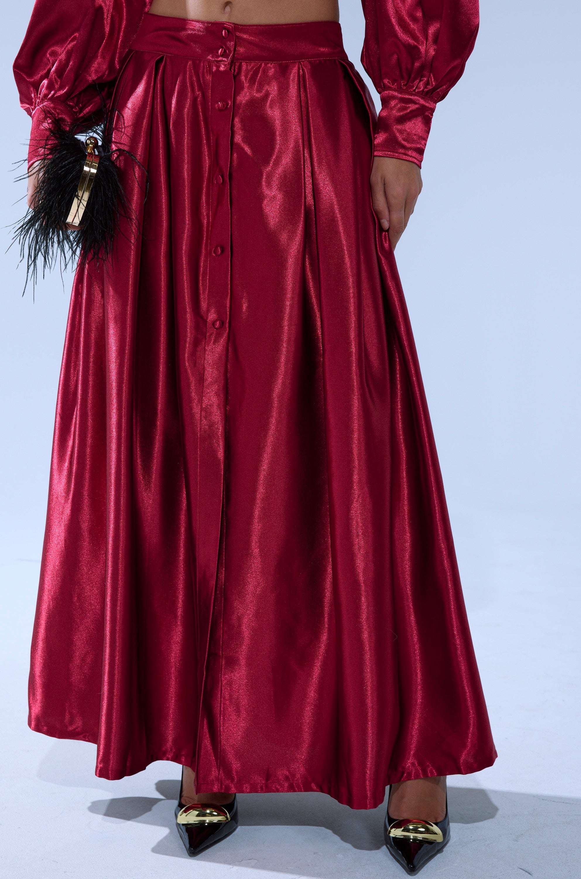 CANDICE SATIN MAXI SKIRT