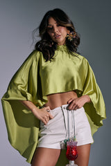 BABY MAKE A MOVE BLOUSE IN CHARTRUESE