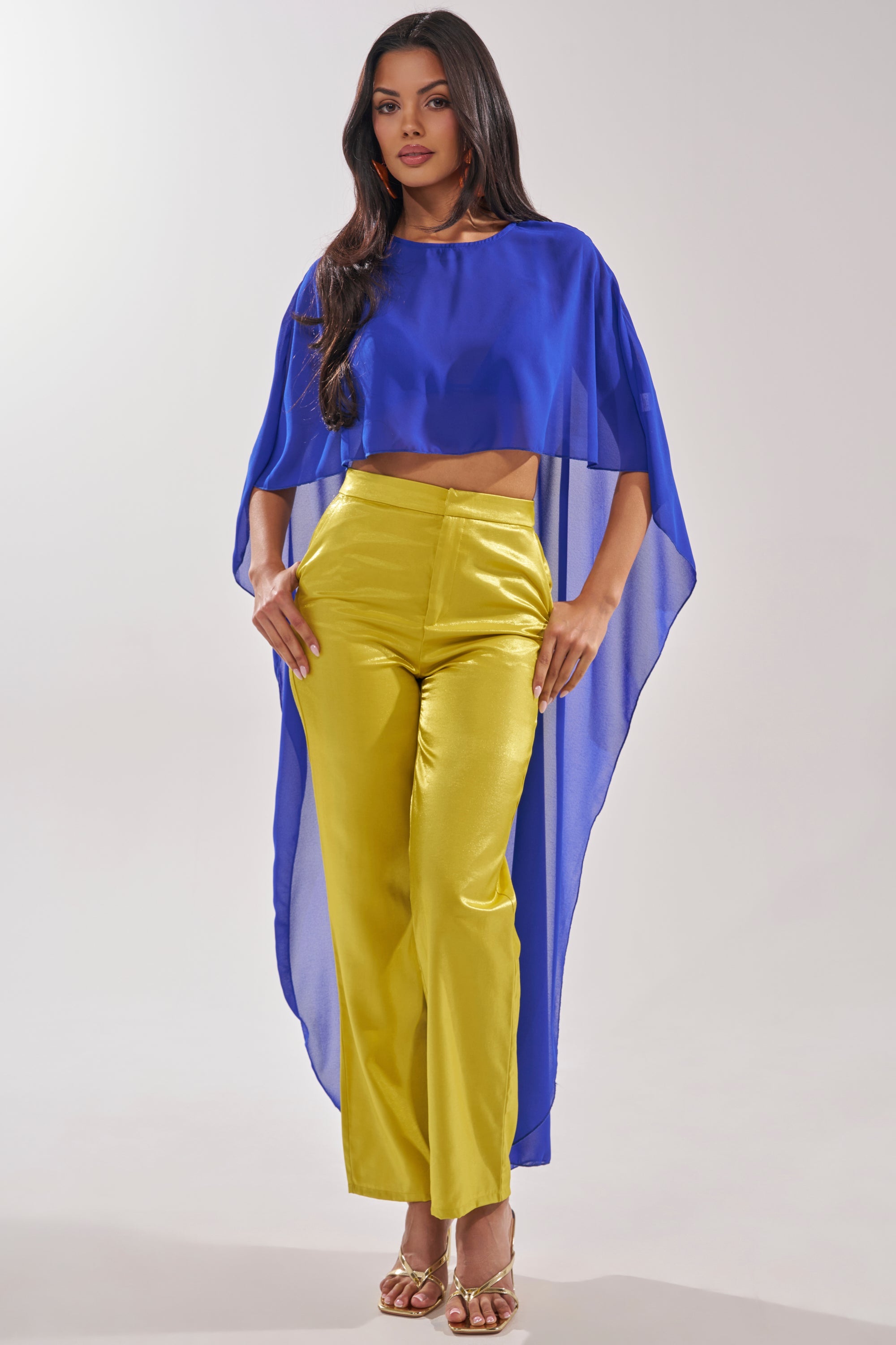 COOL GIRL CHIFFON BLOUSE IN ROYAL BLUE