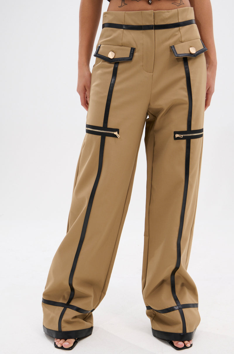 EAST HAMPTON WIDE LEG TROUSERS IN BROWN